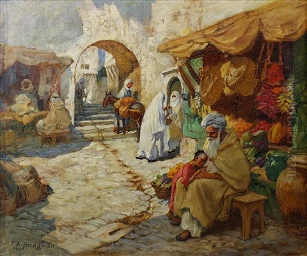 The Fruit Seller Oil Painting by Frederick Arthur Bridgman