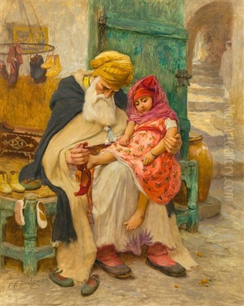 Les Babouches Oil Painting by Frederick Arthur Bridgman