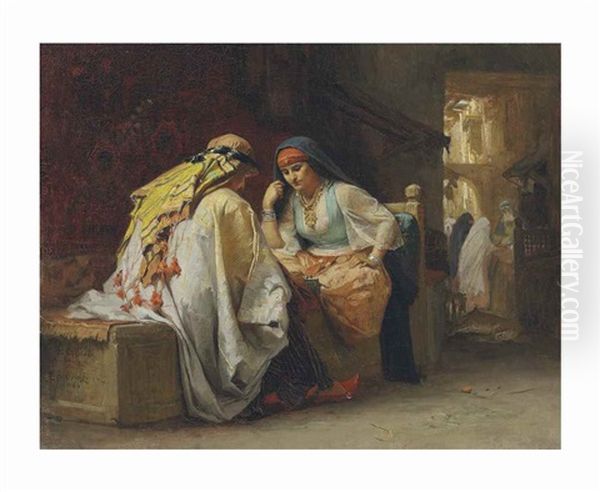 Chess Players Oil Painting by Frederick Arthur Bridgman