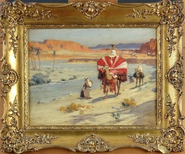 Demenagement A Dos De Chameaux En Algerie Oil Painting by Frederick Arthur Bridgman