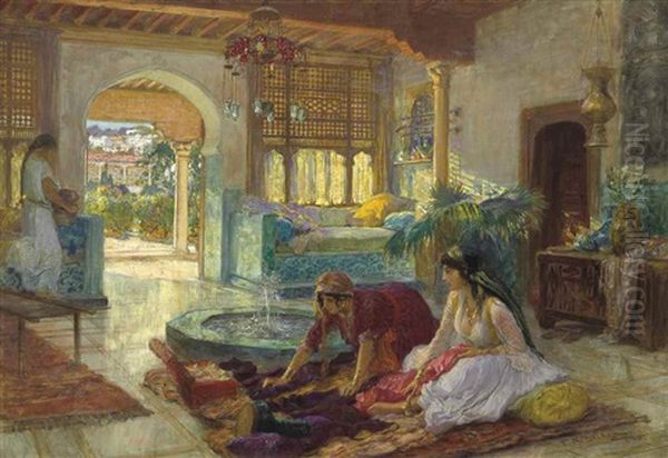 The Fountain Room Oil Painting by Frederick Arthur Bridgman