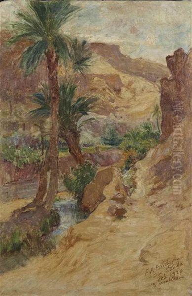 Vue De Bou Saada Oil Painting by Frederick Arthur Bridgman