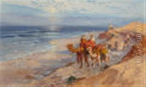 Sur La Cote De Tanger L'atlantique Oil Painting by Frederick Arthur Bridgman