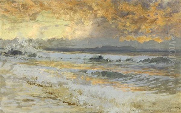 Sunset Of The Waves Oil Painting by Frederick Arthur Bridgman