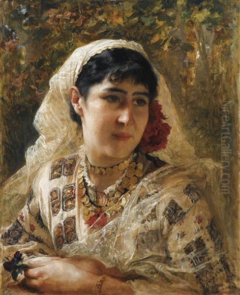 Jeune Orientale Oil Painting by Frederick Arthur Bridgman