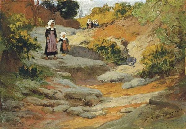 Paysage De Pont-aven Oil Painting by Frederick Arthur Bridgman