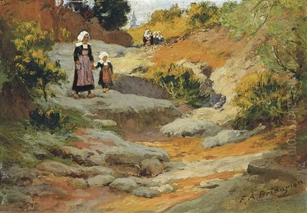 Paysage De Pont-aven Oil Painting by Frederick Arthur Bridgman