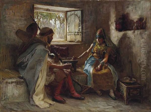 Le Jeu Du Hasard Oil Painting by Frederick Arthur Bridgman