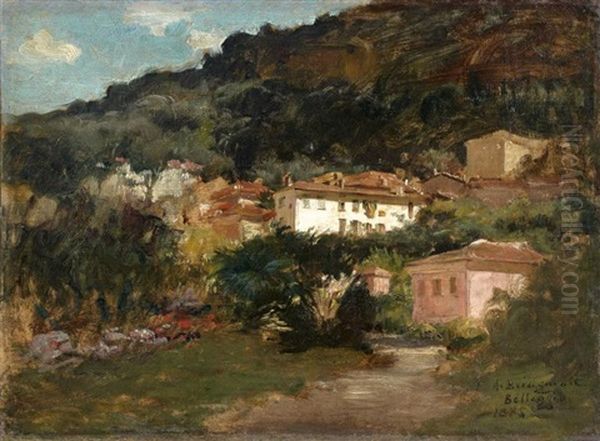 Vue De Bellaggio Sur Les Rives Du Lac De Come, Italie Oil Painting by Frederick Arthur Bridgman