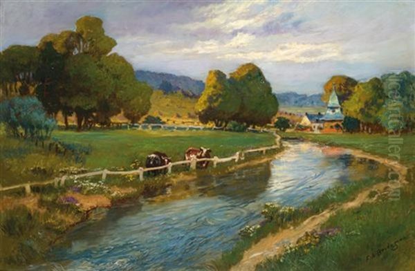 Le Ruisseau Oil Painting by Frederick Arthur Bridgman