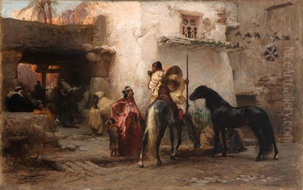 Street Scene, Algiers Oil Painting by Frederick Arthur Bridgman