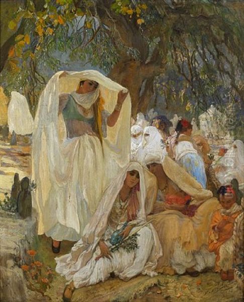 The Day Of The Prophet At Blidah, Algeria Oil Painting by Frederick Arthur Bridgman