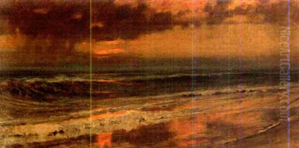 Seascape At Dawn Oil Painting by Frederick Arthur Bridgman