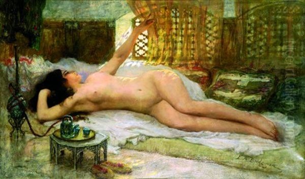 Nu Au Gueridon Oil Painting by Frederick Arthur Bridgman