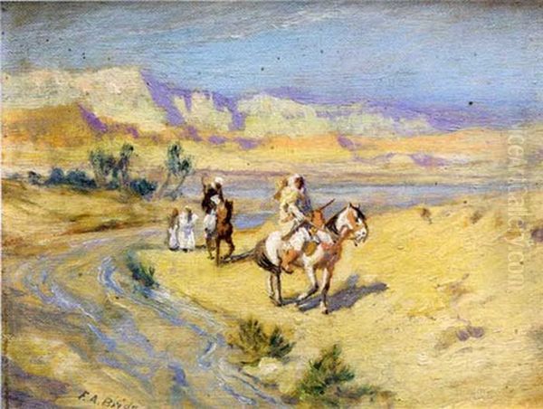 Guerrier Arabe Au Bord De L'oued Oil Painting by Frederick Arthur Bridgman