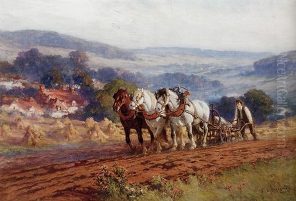 Plowing The Field Oil Painting by Frederick Arthur Bridgman