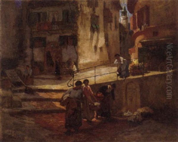 Rue Dans Le Vieux Nice by Frederick Arthur Bridgman