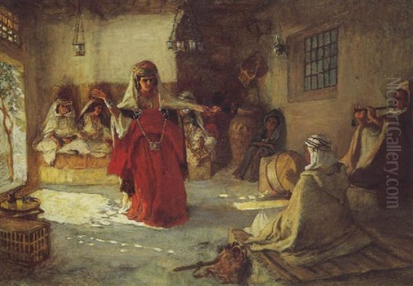 Danseuse Ouled Nail: Touggourt Oil Painting by Frederick Arthur Bridgman