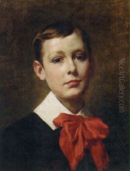 Portrait Of A Boy Named Ray Oil Painting by Frederick Arthur Bridgman