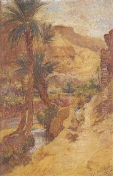 Vue De Bou-saada Oil Painting by Frederick Arthur Bridgman