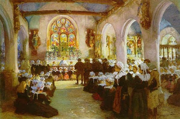 La Messe En Bretagne by Frederick Arthur Bridgman