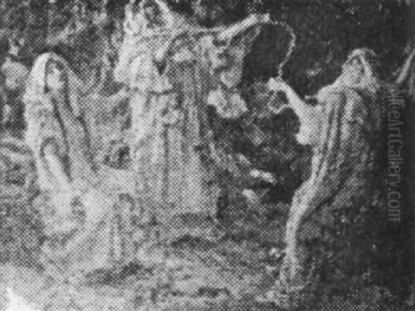 Three Norns Oil Painting by Frederick Arthur Bridgman