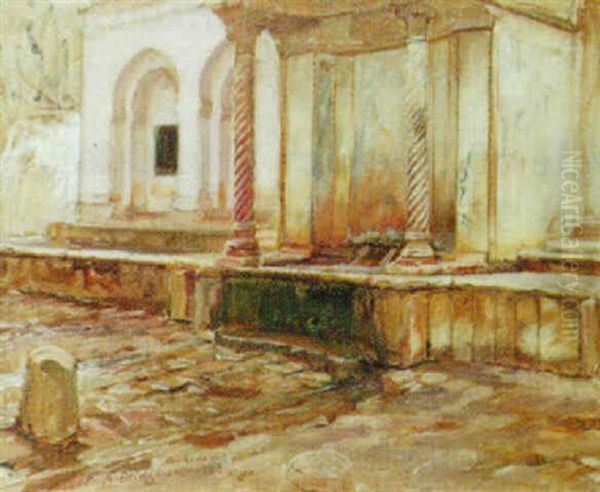 The Fountain Of Birkadem, Algiers by Frederick Arthur Bridgman