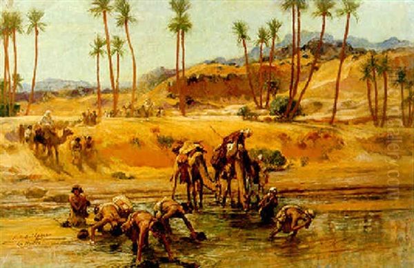 The Nubian Desert Oil Painting by Frederick Arthur Bridgman