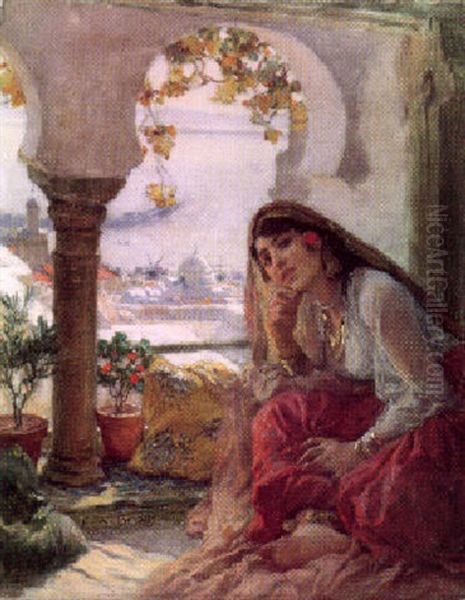 On The Balcony Oil Painting by Frederick Arthur Bridgman