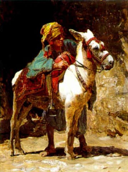 Le Porteur D'eau Marocain Oil Painting by Frederick Arthur Bridgman