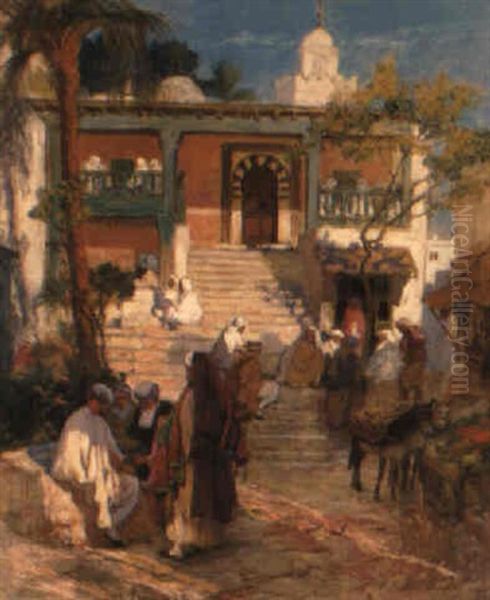 At The Souk Oil Painting by Frederick Arthur Bridgman