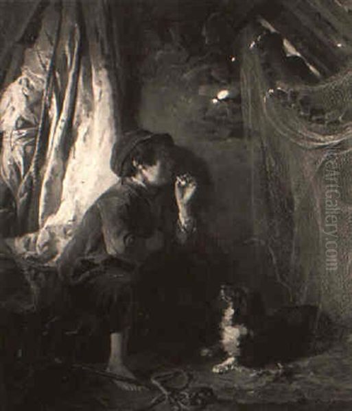 Sneaking A Smoke Oil Painting by Frederick Arthur Bridgman