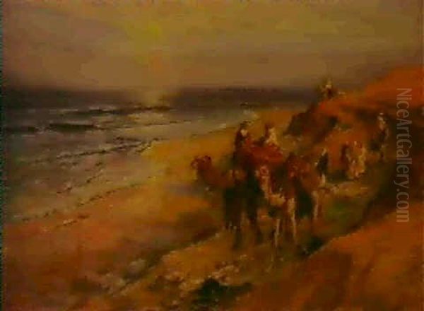 Sur La Cote De Tanger L'attantique Oil Painting by Frederick Arthur Bridgman