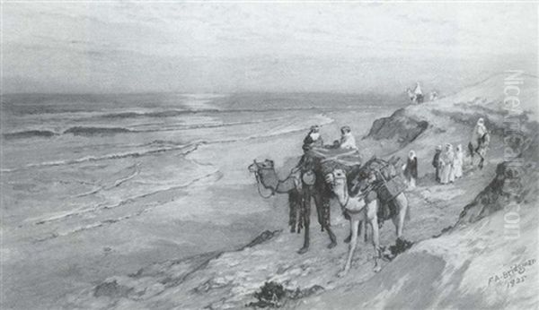 Sur La Cote De Tanger L'atlantique Oil Painting by Frederick Arthur Bridgman