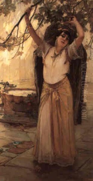 A Harem Girl Oil Painting by Frederick Arthur Bridgman