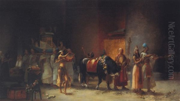 The Procession Of The Bull Apis Oil Painting by Frederick Arthur Bridgman