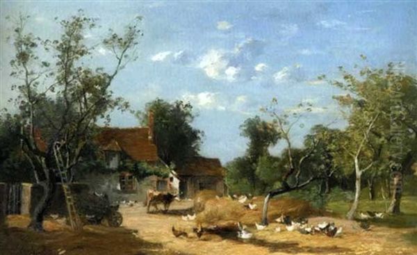 La Vie A La Ferme Oil Painting by Jacques Alfred Brielman