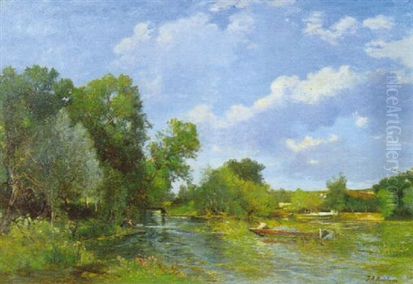 Repos Au Bord De L'eau Oil Painting by Jacques Alfred Brielman