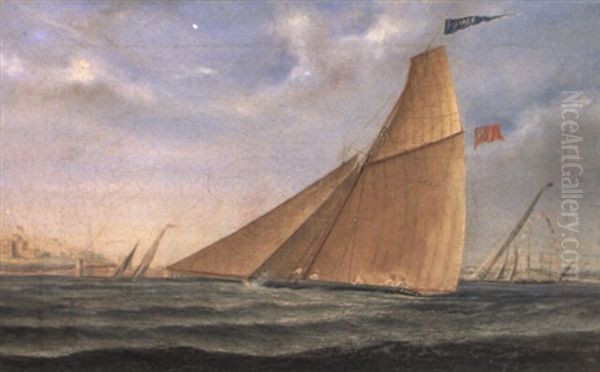 The Yacht, 'eclipse' Oil Painting by Oswald Walters Brierly