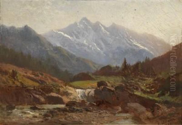 Paesaggio Montano Oil Painting by Ernesto Allason