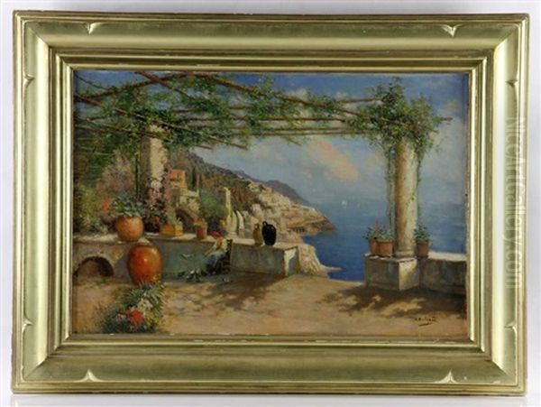 View Of Amalfi Coast Oil Painting by Nicholas Briganti