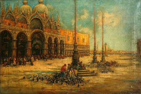 Facade Of San Marco, Venice, Italy Oil Painting by Nicholas Briganti