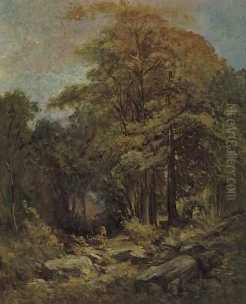 Paesaggio Boschivo Oil Painting by Ernesto Allason