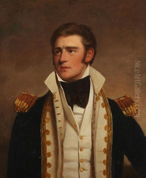 Portrait Of British Admiral Henry John Rous Oil Painting by Henry Perronet Briggs