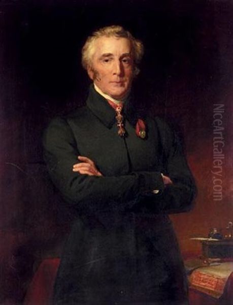 Portrait Of Arthur Wellesley, 1st Duke Of Wellington Oil Painting by Henry Perronet Briggs