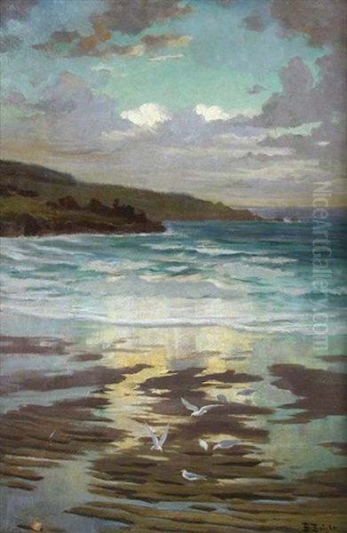 Porthmeo Bay, St. Ives, Cornwall Oil Painting by Beatrice Bright