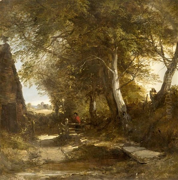 Waldinneres Mit Figurenstaffage Oil Painting by Henry Bright