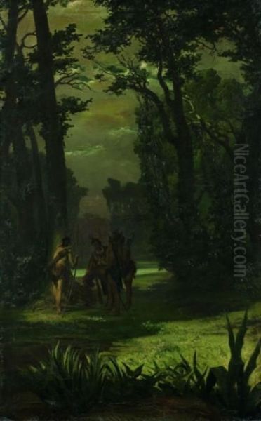 Indigeni Nel Bosco Oil Painting by Silvio Allason