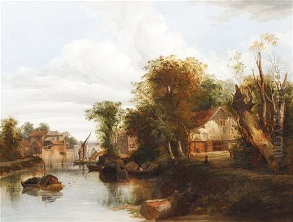 View Of The Thames Oil Painting by Henry Bright