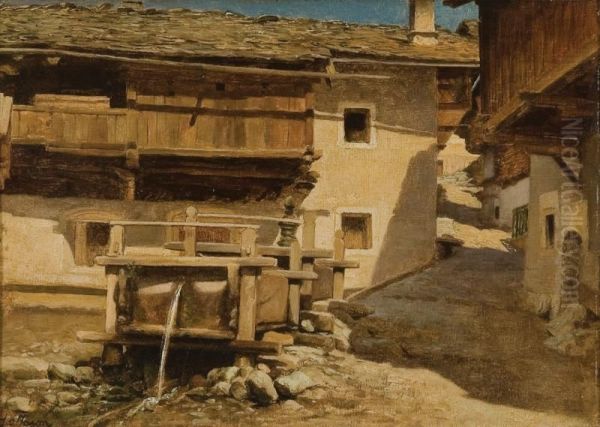 Rustico Alpestre Ad Ayaz Oil Painting by Silvio Allason